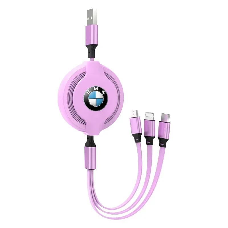 For BMW 3 In 1 Micro USB Type C Charging Cable Multi Charger For BMW X1 X2 X3 X5 X4 X6 X7 G30 G20 G32 G11 G12 F40 F30 F20 F10 F3