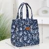 Portable Floral-printed Lunch Box Bag Large Capacity with Zipper Lunch Tote Bag Nylon Picnic Lunchbox Bag