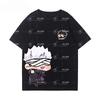Anime Jujutsu Kaisen Gojo Satoru T-shirt with Cute Q Print, Unisex, Oversize, Casual, Short Sleeve, Streetwear, High Quality