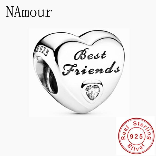 Fit Bracelet Original Mode 925 Argent Sterling Nan Grand-mère Papa Soeur Fille Femme Maman Meilleur Ami Tante Je T'aime Coeur