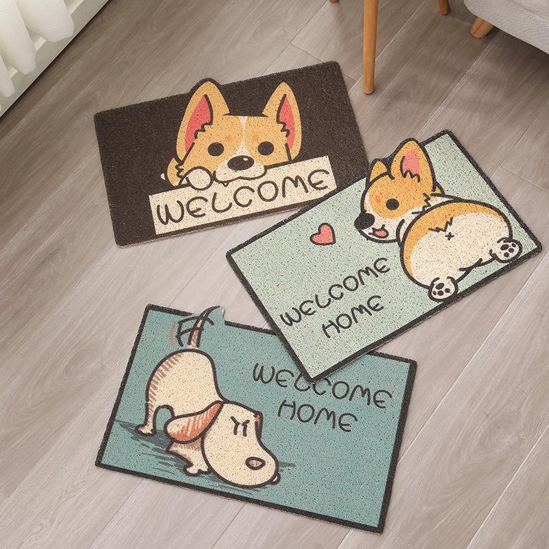 Cartoon Welcome Entrance Doormats Carpets Rugs for Home Bath Living Room Floor Stair Kitchen Hallway Non-Slip Cat Dog Pet Gamer