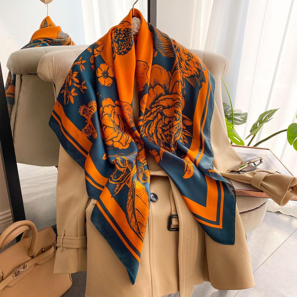 Wysokiej jakości luksusowe jedwabne szale z pałąkiem na głowę szaliki szalik dla kobiet łańcuszek jedwabny szal damski dekoracyjny szal