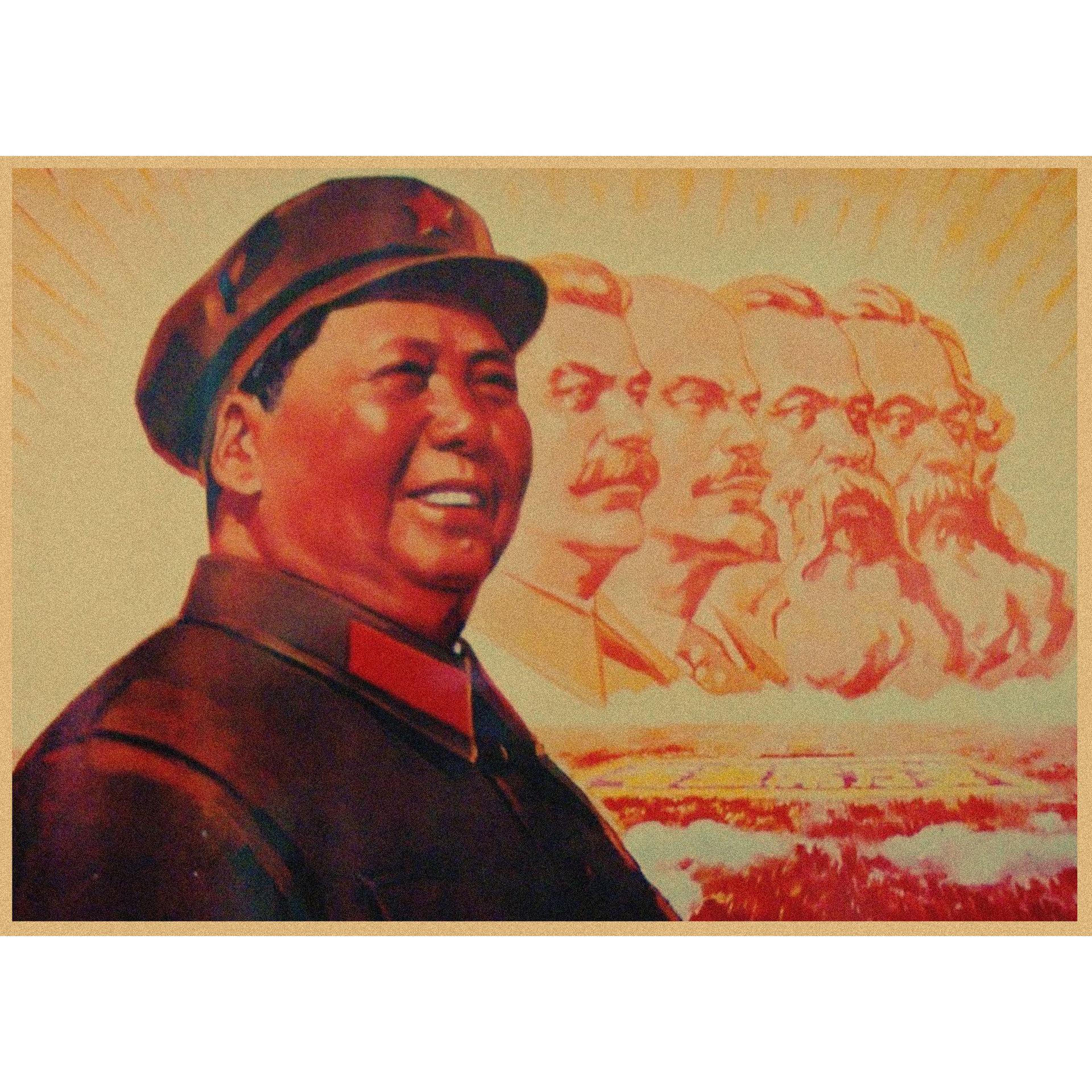 

Red Revolution Retro Poster: Stalin, Lenin, Marx Soviet Era Wall Art 297 29.7X42cm (A3 size)