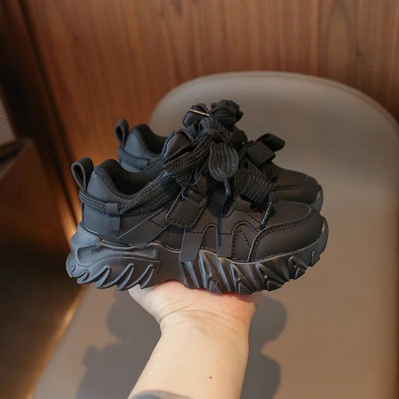 2024 New Autumn and Winter New Korean Children's Sports Shoes, Girls' Fashion, Casual Running Shoes, Big Boy Dad Shoes Trend