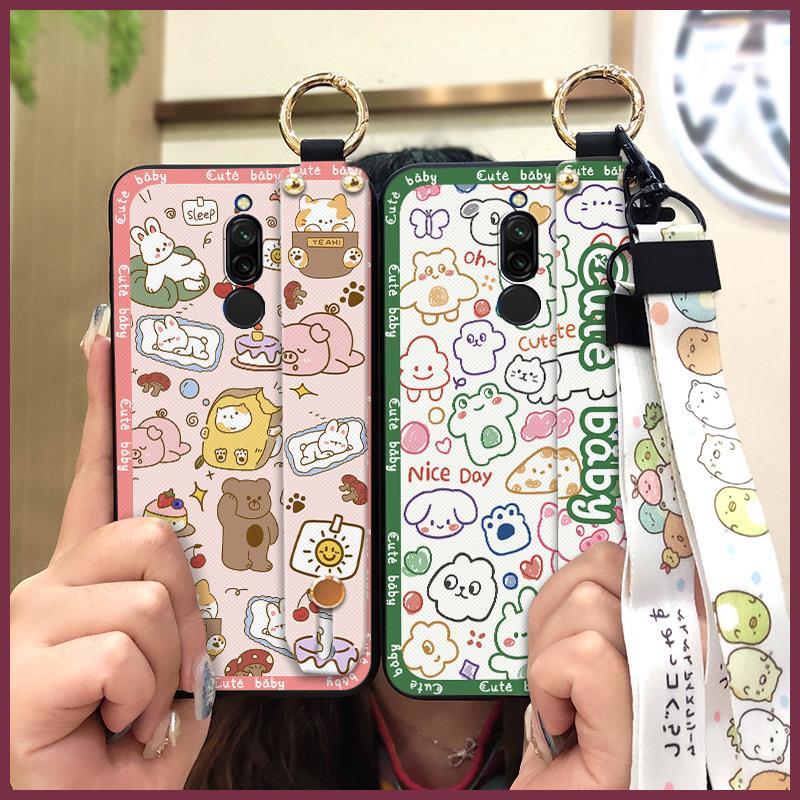 Kickstand Wrist Strap Phone Case For Xiaomi Redmi 8 Durable Waterproof Fashion Design Anti-dust Shockproof Soft case