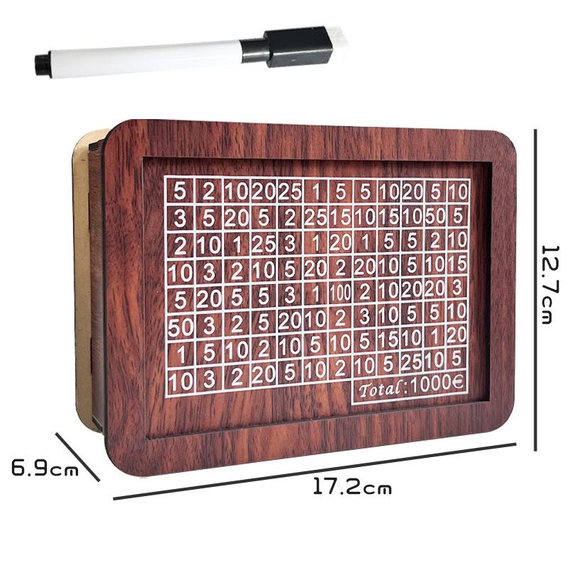Wooden Money Saving Box Money Storage Bank With Saving Money Goals Counter Reusable Handmade Piggy Bank Coin Tray Storage Case
