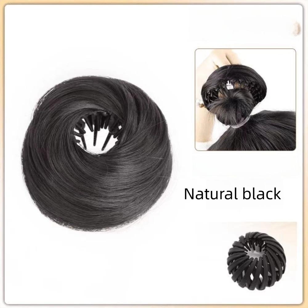 

Elastic Hair Bun Claw Clip Natural Hairpiece Scrunchies New Bun Head Wig Hair Accessories Natural Black
