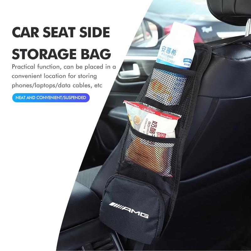 GLC GLB Car Seat Side Storage Hanging Bag Drink Phone Holder Pocket For Mercedes Benz AMG C180 C300 W124 W176 W177 C200 C260 GL
