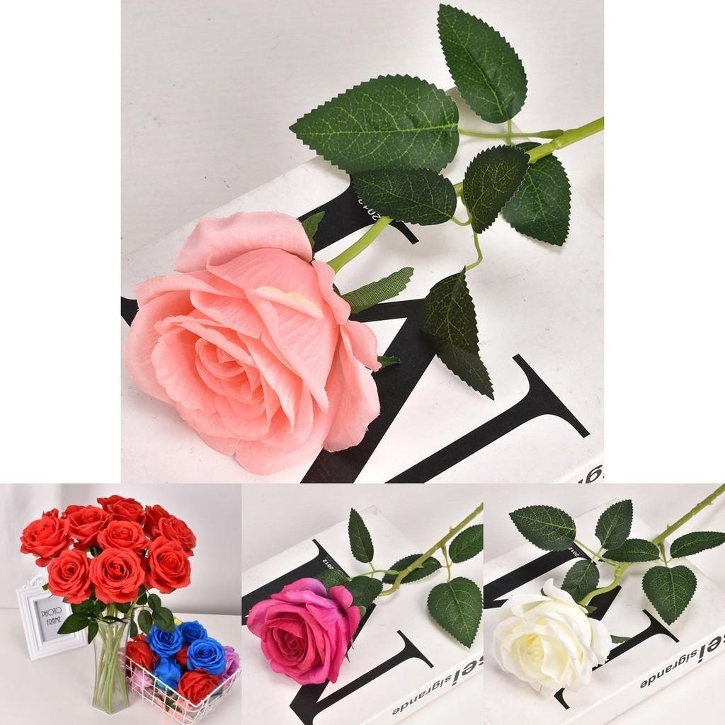 50cm Long Stem Artificial Roses Elegant Fake Silk Flowers For Wedding Home Decor
