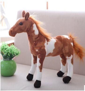 60cm Large Simulation Standing Horse Plush Toy Soft Doll Surprised Expression Birthday Gift for Kids And Adults