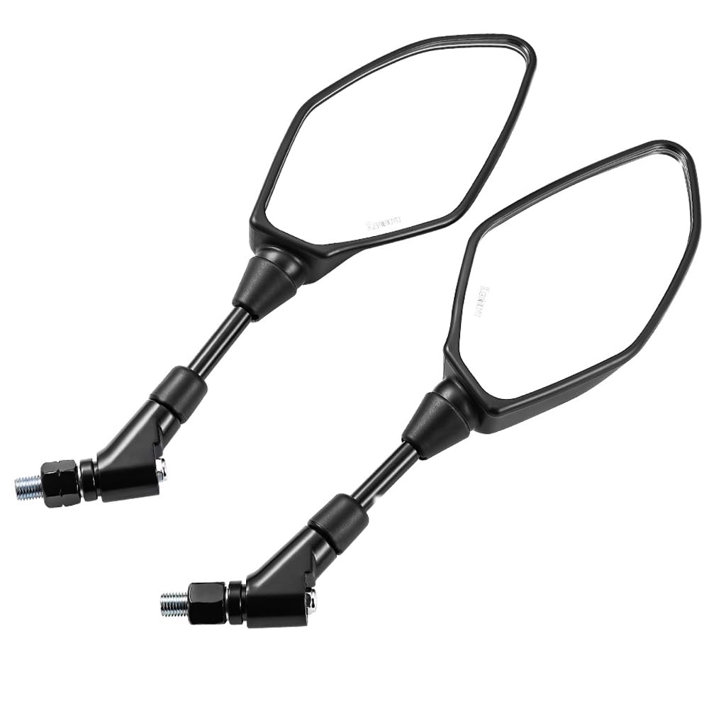 KEMIMOTO Motorcycle Mirrors, Universal, Left and Right Set, 8mm/10mm, Reverse/Standard Thread, 8 Pieces, Compatible with Kawasaki PCX, GROM, Z125, MT-