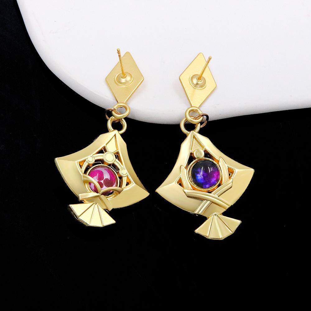 Genshin Impact Yae Miko Eye of God Ear Dangle Earrings Vision Cosplay Diluc Xiao Earring Jewelry Women For Fans Accessory Gift