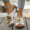 Fashion Women Wedge Slippers Summer 2025 New Fashion Slippers Open Toe Breathable Sandals Comfortable Buckle Woman Beach Shoes