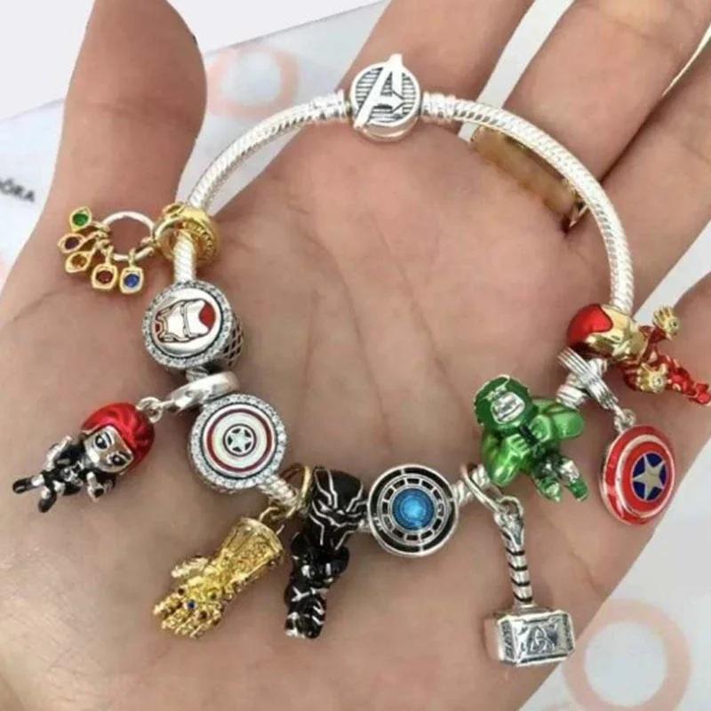 Colors Enamel Disney Princess Dress Charms Pulseiras for Girls Colorful Glass Beads Bracelets&Bangles Women Cartoon Skirt Dangle
