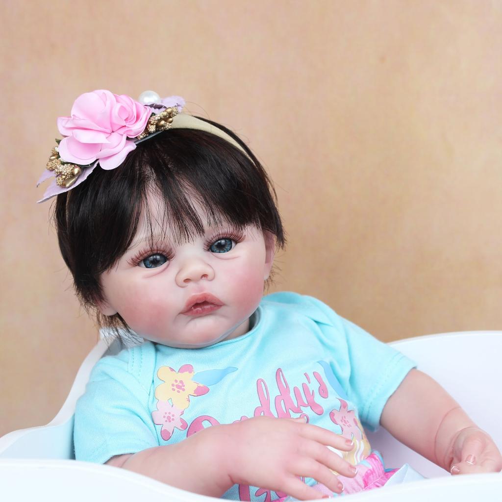 BZDOLL 48 CM 3D tón pleti Viditelné žíly Měkký silikon Reborn Hračka pro panenky pro dívku 19palcové dětské oblékání Boneca realistické