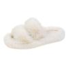 Summer autumn and winter solid color fluffy slippers women's fashion wear double with platform shoes