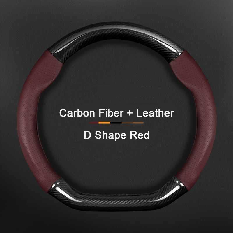 Fits For Tesla Model 3 Model X Model S Model Y Car Carbon Fiber Leather Steering Wheel Cover Car Interior Decorative Accessories