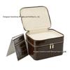 Crocodile Pattern Double Layer PU Leather Makeup Bag - Large Capacity Cosmetic Organizer 