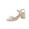 Silver high heels 2025 summer new French temperament with skirt not tired, middle heel with sandals