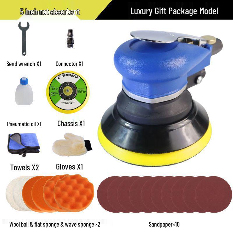 5" & 6" High-Speed Pneumatic Sander and Polisher, Model 313 Handheld Air Grinder