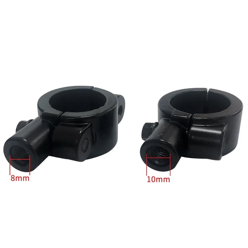 22mm 25mm Handlebar 10mm 8mm Thread Universal Motorcycle Mirror Mount Clamp Rear View Mirror Holder Adapter Black Clamp Base