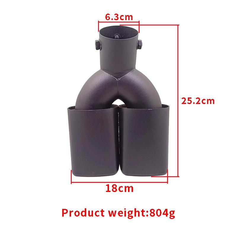 Matte Black Double Outlet Bent Stainless Steel Tailpipe for CHR 18-20, Prius, IZOA, Escort