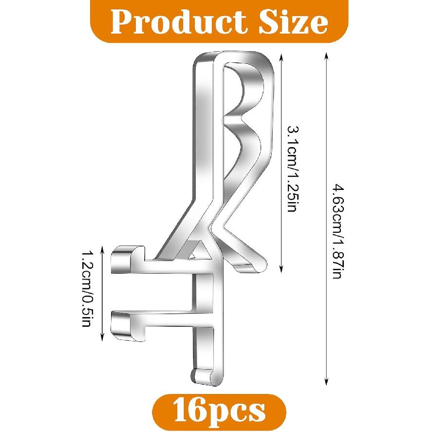 16 Pcs Hidden Channel Valance Clips, 1-7/8inch Clear Blinds Clips for Valance, Blind Valances Clip Replacement for Faux and Real Wood Window Blinds