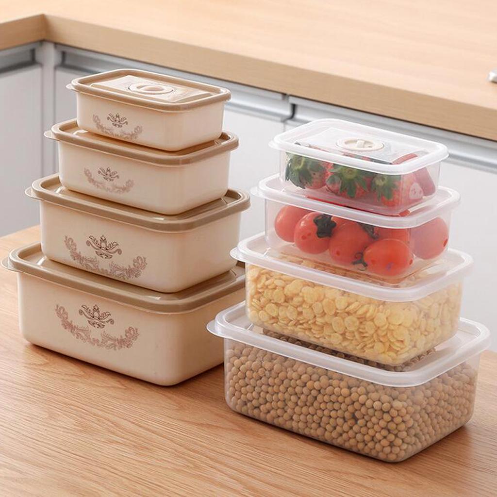 Food Storage Container Refrigerator Organizer Box Rectangle Transparent
