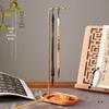 Qinglin Solid Wood Calligraphy Brush Holder with Copper Needles - Creative Ancient Style Office Rack
