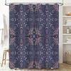 Elegant Blue Pink Floral Shower Curtain for Bathroom Decor Waterproof Fabric with Metal Hook Ring Set for Home Use Size Customiz