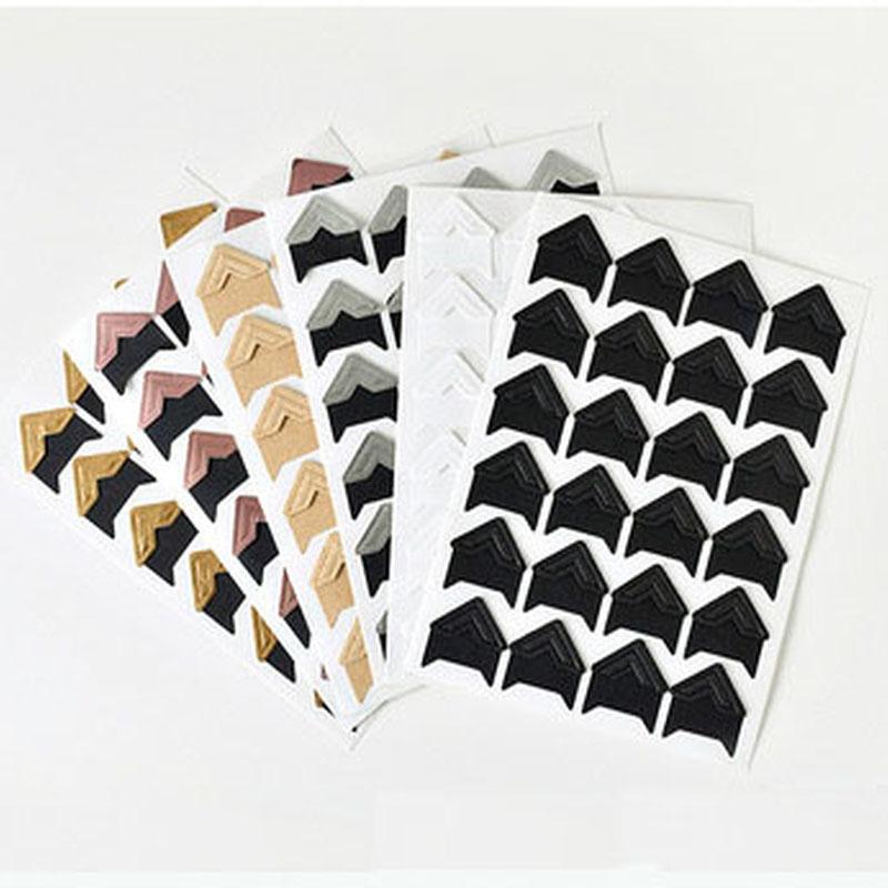 120 pcs/lot DIY Vintage Corner Photo Albums Corner Stickers Kraft Paper Album Frame Decor Scrapbooking Decoration 5 Sheets
