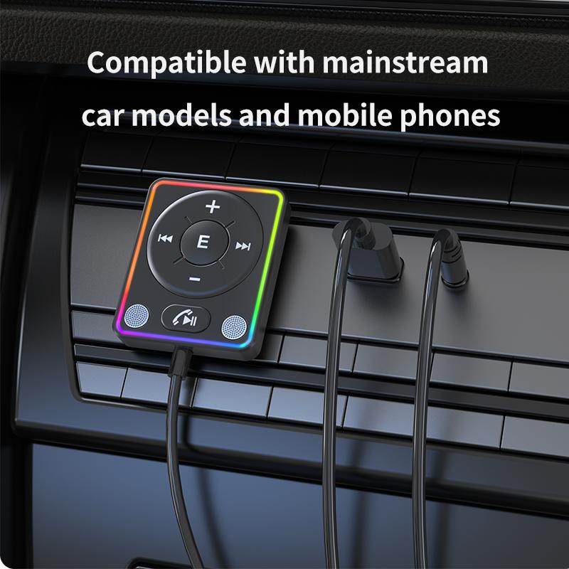 Car Adapter Bluetooth 5.4 Enhanced Dual Mics ENC Noise Cancellation 3.5mm AUX Adapter Bluetooth Wireless Receiver