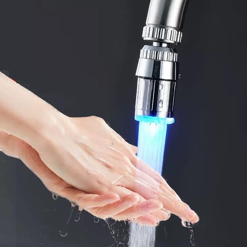 LED Faucet Head Glow Water Saving Stream Light Faucet Aerator Tap Nozzle for Kitchen Bathroom 7-Color Change Automatically