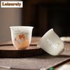 120ML Chinese Exquisite White Porcelain Teacup Tasting Tea God Cup Small Meditation Cup Smelling Fragrant Mug Kungfu Teaset Gift