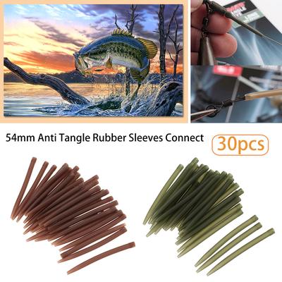 30pcs 54mm Anti Tangle Rubber Sleeves Connect with Fishing Hook Carp Coarse Fishing Accessories