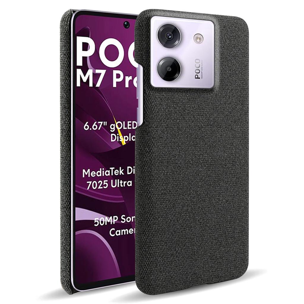 For Xiaomi Poco M7 Pro 5G Phone Case Cloth Texture Anti-Scratch Protective PC Back Cover