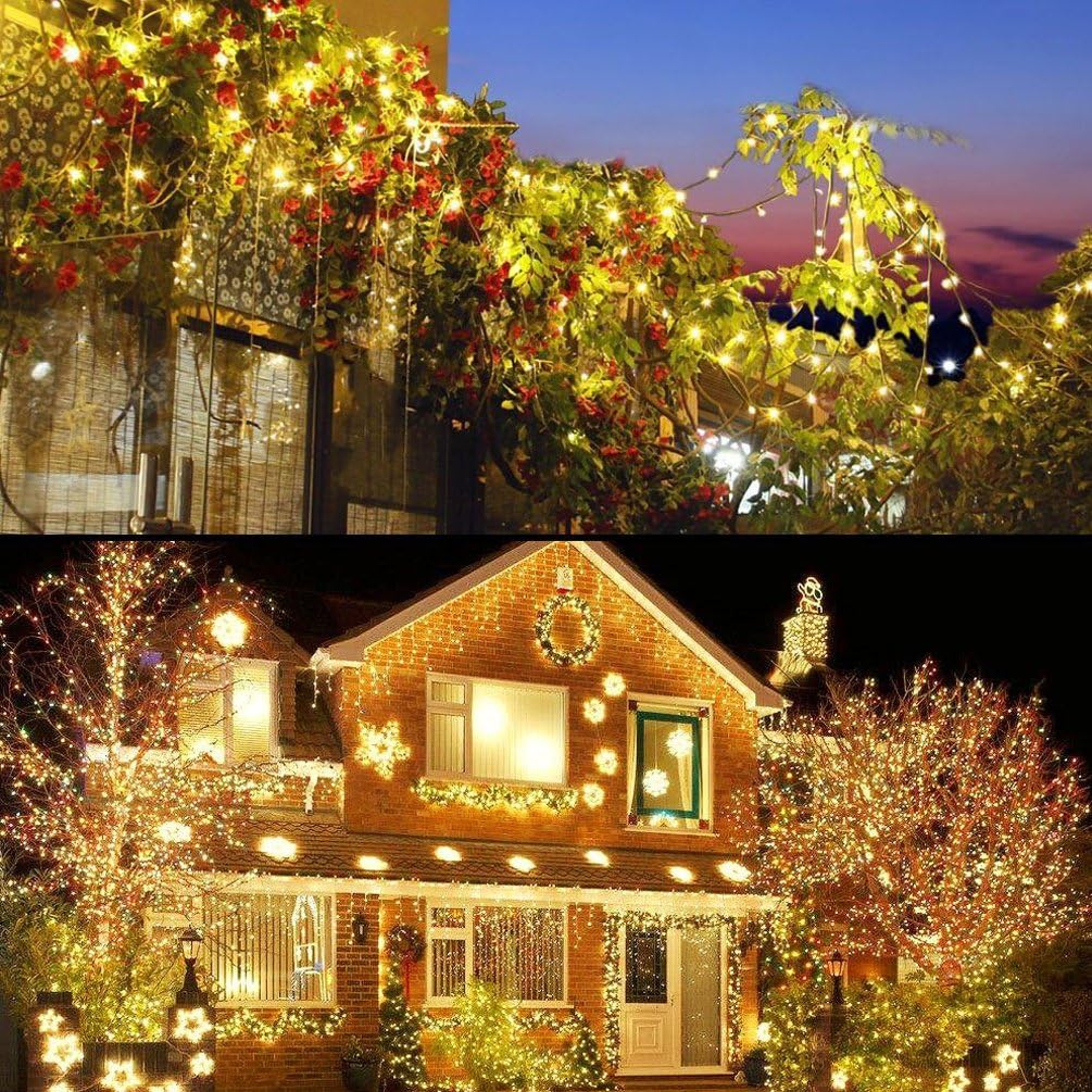 Decute 500LED 164FT Christmas Tree String Lights Green Wire Dimmable with Remote Control, UL Listed Plug in Fairy Starry Lights Decorative for