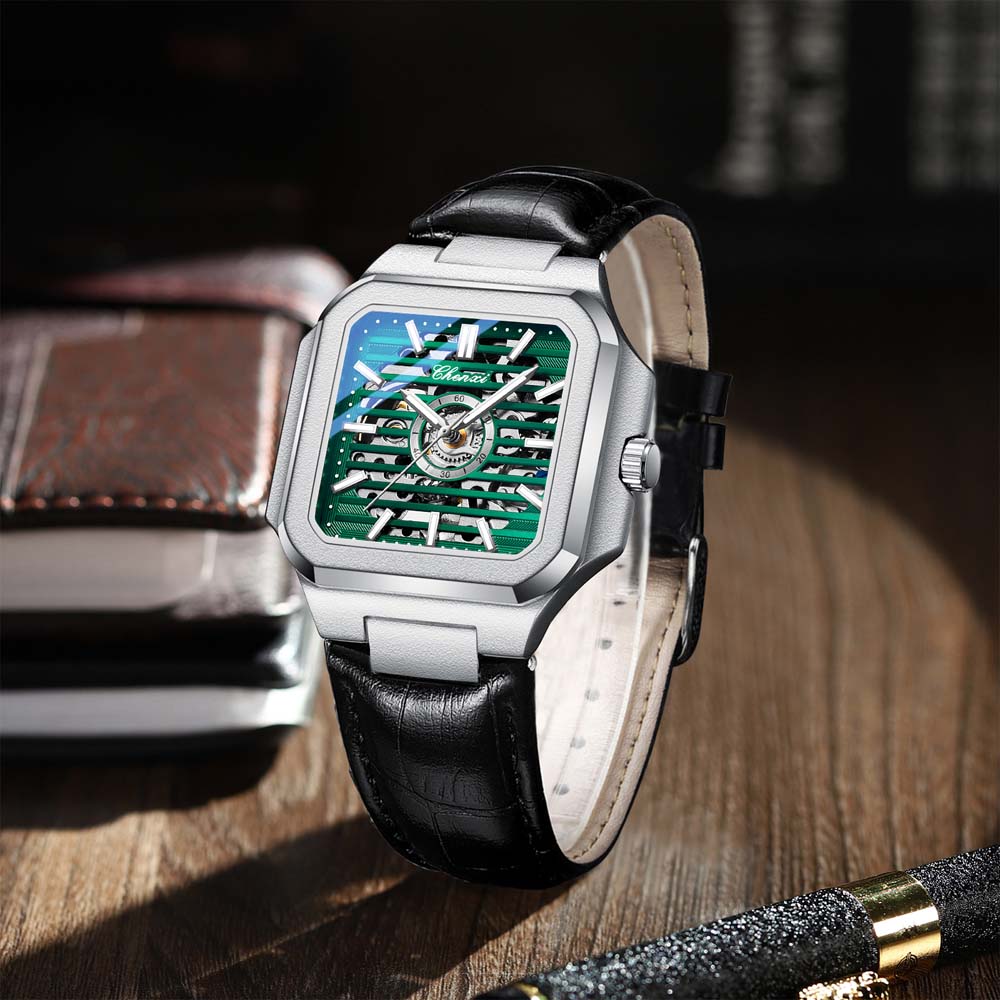 CHENXI High-end Mechanical Watch for Men Square Classic Style Automatic Hollow Mechanical Watch for Gentlemen watches for man