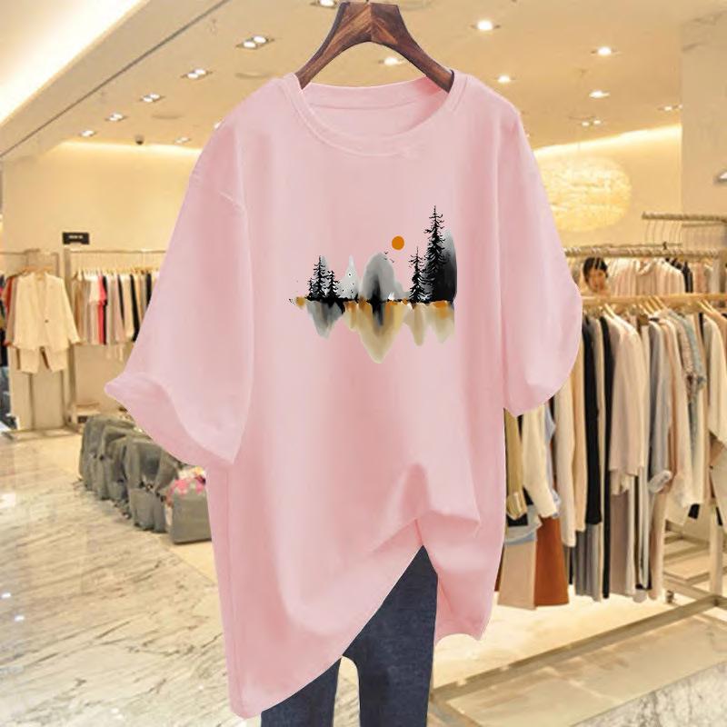 Trendy Unisex High Street Heavy Cotton Loose-Fit T-Shirt for Women, New Summer Style