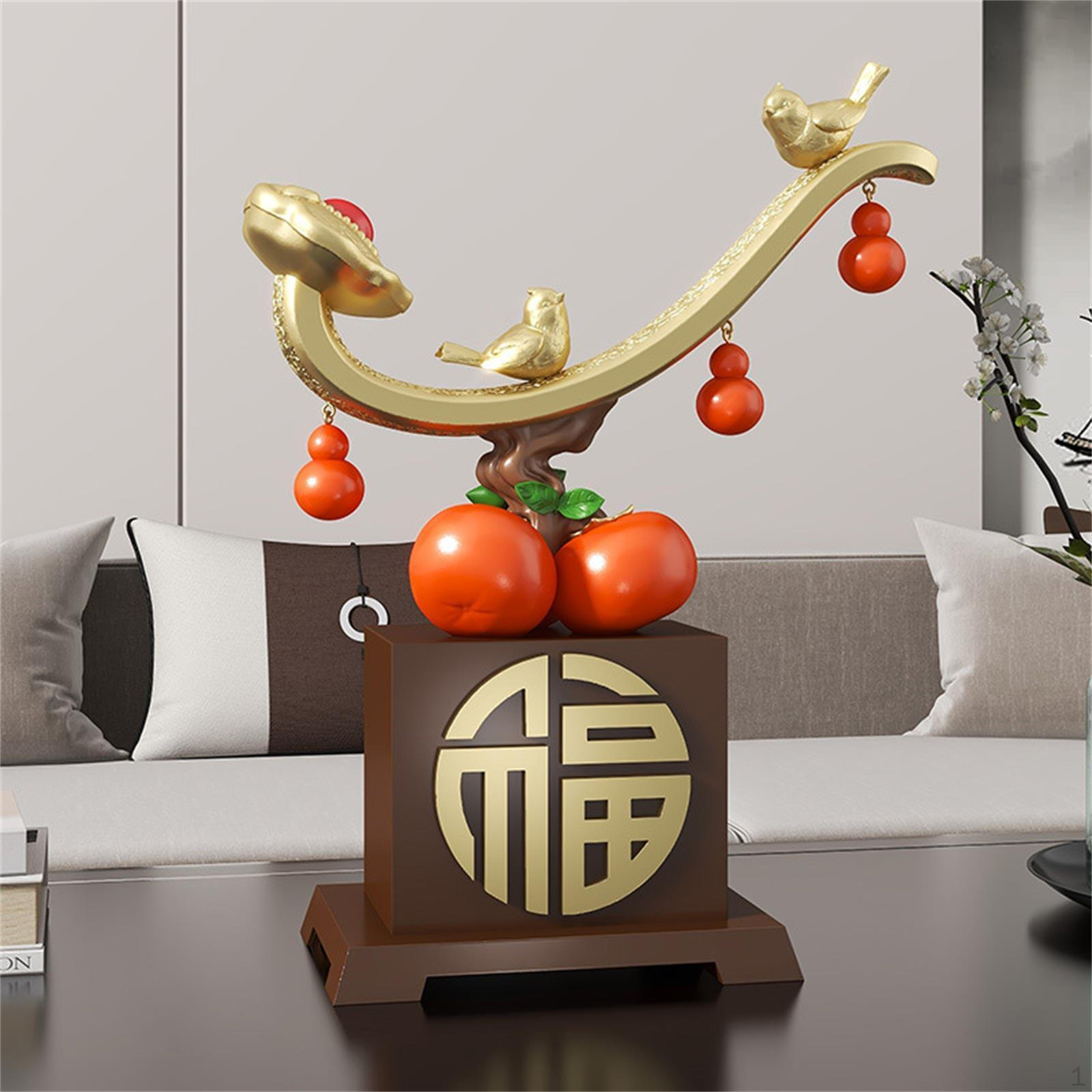 

Persimmon Fengshui Figurine Chinese Feng Shui Statue Desktop Decor Home Decoration Table Centerpiece