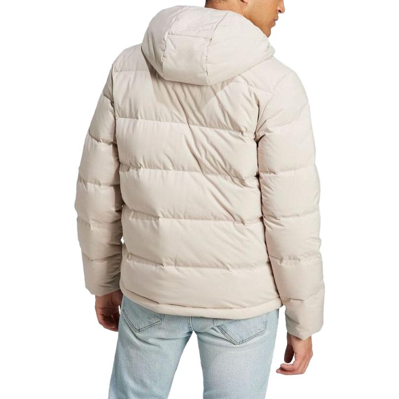 Adidas Solid Color Hooded Long Sleeve Down Jacket With Side Zipper Men Jackets Off-White HY3934