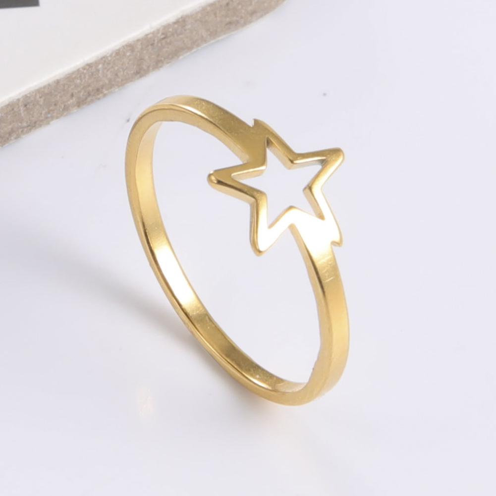Simple Five Pointed Star Women's Ring Stainless Steel Simple Elegant Ring Accessories Couple Jewelry Gifts