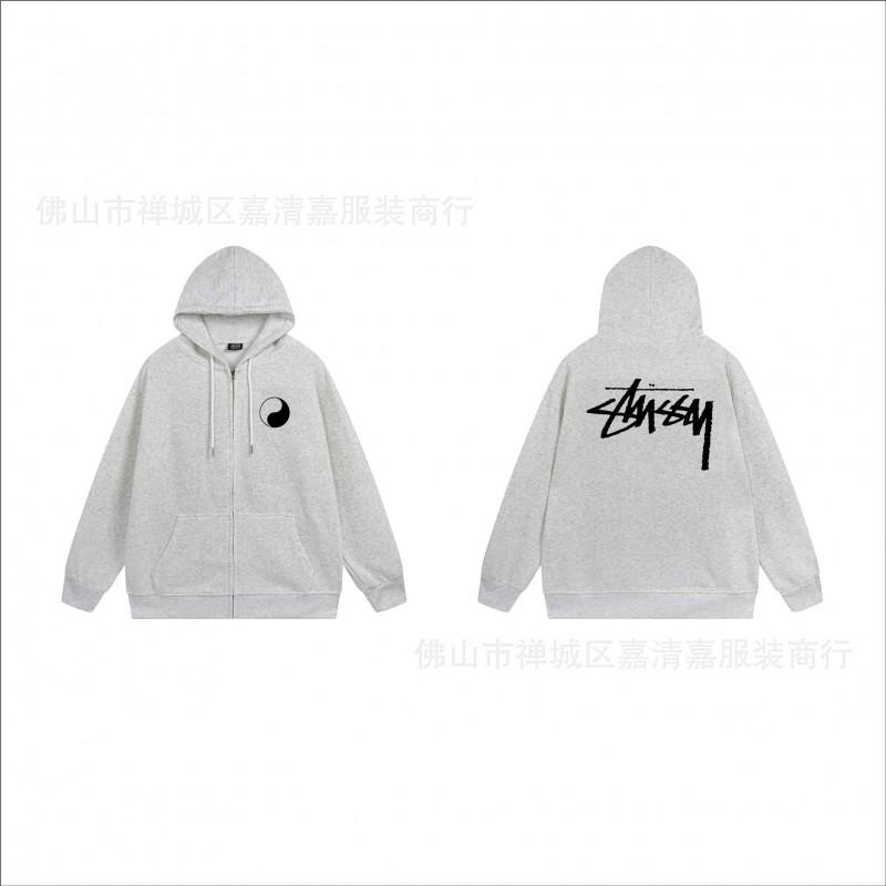 Unisex mikina s kapucí na zip s potiskem Bavlněný svetr Lehká podzimní zimní neformální svrchní oblečení