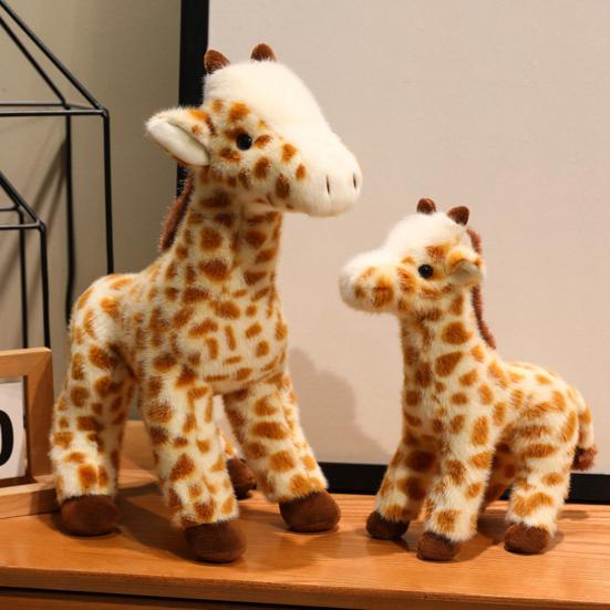 Plush Giraffe Doll Soft Cute Stuffed Giraffe Standing Plush Animal Toy Fluffy Giraffe