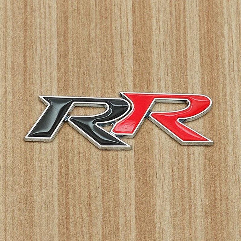 3d Metal Letters RR Logo Car Rear Trunk Sticker Front Grille Badge Emblem for Civic Mugen Accord Crv City Hrv Accessories
