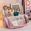 Women's Large Capacity Portable Cosmetic & Skincare Bag with Brush Holder