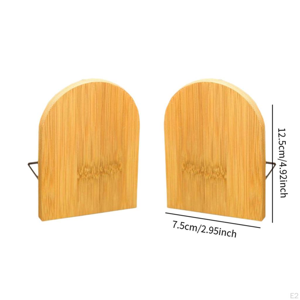 Bookends Book Ends for Shelves Bamboo Stoppers Holder Office Library Study Playroom