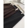 Elegant High-Waisted A-line Midi Skirt for Autumn/Winter - Versatile Wool Blend, Bud-Shaped and Slimming Design for Women