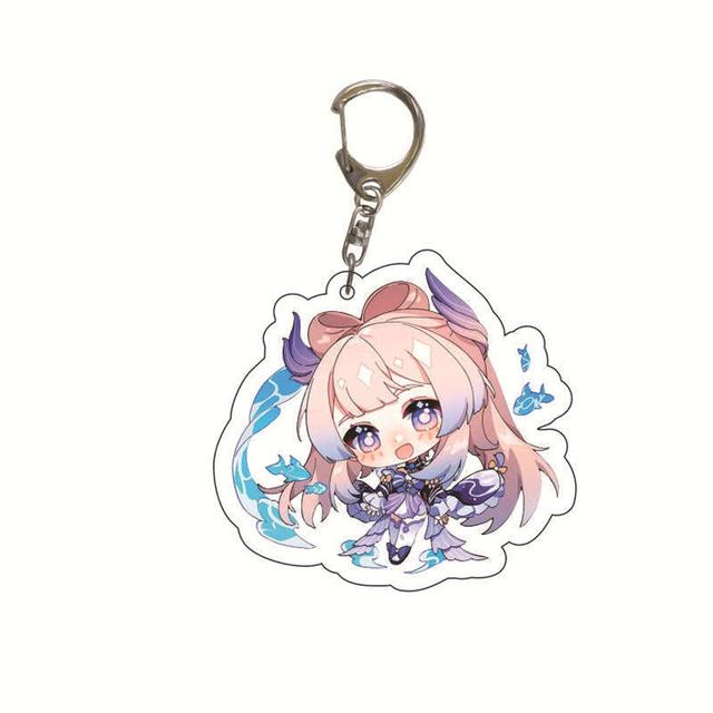 

Милые персонажи аниме, пара брелок для игр, аниме Genshin Impact, брелок, аксессуары, прозрачный брелок, кулон, мультяшный значок для женщин, аксессуары, подарок