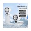 Portable Air Cooling Turbo Fan 3600mAh 100 Wind Speeds Adjustable Outdoor Foldable Handheld Fan with Lanyard White